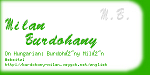 milan burdohany business card